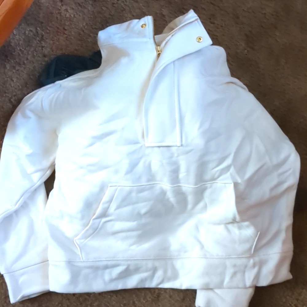 Off white half zip sweatshirt